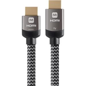 Monoprice 4K High Speed HDMI Cable – Braided – 4K@60Hz, 18Gbps, HDR, CL3 In-Wall Rated, 50ft, Grey