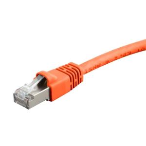 Monoprice 50FT 24AWG Cat6A 500MHz STP Ethernet Bare Copper Network Cable – Blue(Orange)