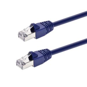 Monoprice 50FT 24AWG Cat6A 500MHz STP Ethernet Bare Copper Network Cable – Blue(Purple)