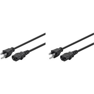 Monoprice 6ft 14AWG Power Cord Cable w/ 3 Conductor PC Power Connector Socket, 15A Black & 10ft 16AWG Power Cord Cable w/ 3 Conductor PC Power Connector Socket – Black