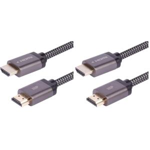 Monoprice 8K Certified Ultra High Speed HDMI Cable – Braided – HDMI 2.1, 8K@60Hz, 4K@120Hz, 48Gbps, HDR, VRR, CL2 In-Wall Rated, 15ft, Black (1 Pack)(1 Count (Pack of 2))