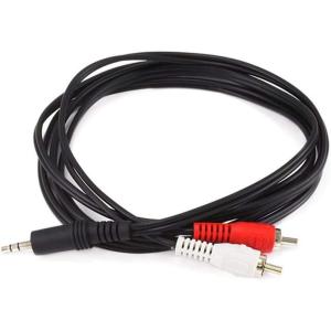Monoprice Audio/Stereo Cable – Single 3.5mm TRS Plug to Dual RCA Plug, Mp3 Player/Phone Headphone Output to Home Audio System, 6 Feet, Black
