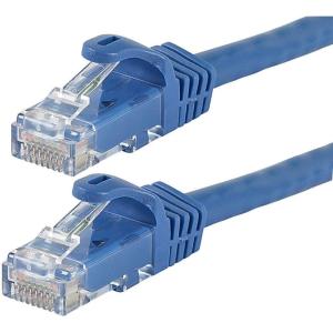 Monoprice Cat5e 10ft Black Patch Cable UTP 24AWG 350MHz Pure Bare Copper Snagless RJ45 Flexboot Series Ethernet Cable(Blue)