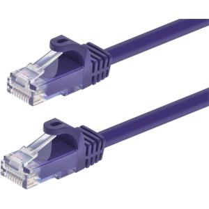 Monoprice Cat5e 10ft Black Patch Cable UTP 24AWG 350MHz Pure Bare Copper Snagless RJ45 Flexboot Series Ethernet Cable(Purple)