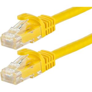 Monoprice Cat5e 10ft Black Patch Cable UTP 24AWG 350MHz Pure Bare Copper Snagless RJ45 Flexboot Series Ethernet Cable(Yellow)