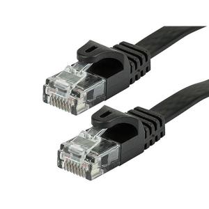 Monoprice Cat5e 5ft Black Flat Patch Cable UTP 30AWG 350MHz Pure Bare Copper Snagless RJ45 Flexboot Series Ethernet Cable(10 Feet)