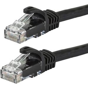 Monoprice Cat5e Ethernet Patch Cable – 1 feet – Orange | Snagless RJ45, Stranded, 350Mhz, UTP, Pure Bare Copper Wire, 24AWG – Flexboot Series(Black)