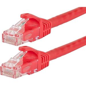 Monoprice Cat5e Ethernet Patch Cable – 3 feet – Red | Snagless RJ45, Stranded, 350Mhz, UTP, Pure Bare Copper Wire, 24AWG – Flexboot Series