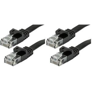 Monoprice Cat5e Ethernet Patch Cable – 75 Feet – Black | Network Internet Cord – RJ45, Flat,Stranded, 350Mhz, UTP, Pure Bare Copper Wire, 30AWG(75ft (Pack of 2))