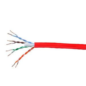 Monoprice Cat6 Ethernet Bulk Cable – Solid, 550Mhz, UTP, CMP, TAA, Plenum, Pure Bare Copper Wire, 23AWG, No Logo, Pull Box, 1000 Feet, Blue(Red)