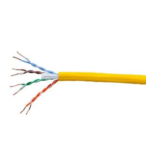 Monoprice Cat6 Ethernet Bulk Cable – Solid, 550Mhz, UTP, CMP, TAA, Plenum, Pure Bare Copper Wire, 23AWG, No Logo, Pull Box, 1000 Feet, Blue(Yellow)
