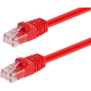 Monoprice Cat6 Ethernet Patch Cable – Network Internet Cord – RJ45, Stranded, 550Mhz, UTP, Pure Bare Copper Wire, Crossover, 24AWG, 7ft, Red