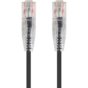 Monoprice Cat6 Ethernet Patch Cable – Snagless, Stranded, 550MHz, UTP, CMR Rated, 28AWG, 30 Feet, White – SlimRun Series(Black)