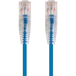Monoprice Cat6 Ethernet Patch Cable – Snagless, Stranded, 550MHz, UTP, CMR Rated, 28AWG, 30 Feet, White – SlimRun Series(Blue)