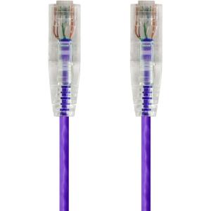 Monoprice Cat6 Ethernet Patch Cable – Snagless, Stranded, 550MHz, UTP, CMR Rated, 28AWG, 30 Feet, White – SlimRun Series(Purple)