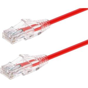 Monoprice Cat6 Ethernet Patch Cable – Snagless, Stranded, 550MHz, UTP, CMR Rated, 28AWG, 30 Feet, White – SlimRun Series(Red)