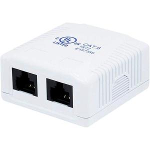 Monoprice Cat6 RJ45 Surface Mount Box – UL Listed, 2-Port, Dual IDC, 110D or Krone Type, 50u, TAA, No Logo, White