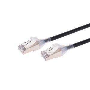 Monoprice Cat6A 15ft White Component Level Patch Cable Double Shielded (S/FTP) 30AWG 10G CM Pure Bare Copper Snagless RJ45 SlimRun Series Ethernet Cable(Black)