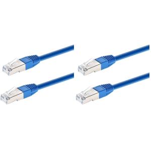 Monoprice Cat6A 6in Blue Patch Cable Double Shielded (S/FTP) 26AWG 10G Pure Bare Copper Molded RJ45 Entegrade Series Ethernet Cable(0.5 Feet (Pack of 2))