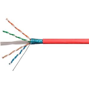 Monoprice Cat6A Ethernet Bulk Cable – Network Internet Cord – Solid, 550Mhz, FTP, CMR, Riser Rated, Pure Bare Copper Wire, 10G, 23AWG, No Logo, 1000ft, White(Red)