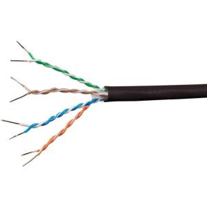 Monoprice Cat6A Ethernet Bulk Cable – Solid, 550Mhz, 10G, UTP, CMR, 23AWG, Pure Bare Copper Wire, No Logo, 1000 Feet, Blue(Black)