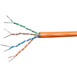 Monoprice Cat6A Ethernet Bulk Cable – Solid, 550Mhz, 10G, UTP, CMR, 23AWG, Pure Bare Copper Wire, No Logo, 1000 Feet, Blue(Orange)