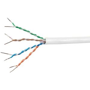 Monoprice Cat6A Ethernet Bulk Cable – Solid, 550Mhz, 10G, UTP, CMR, 23AWG, Pure Bare Copper Wire, No Logo, 1000 Feet, Blue(White)