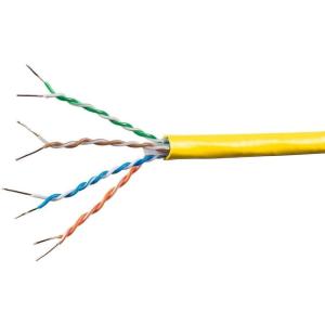 Monoprice Cat6A Ethernet Bulk Cable – Solid, 550Mhz, 10G, UTP, CMR, 23AWG, Pure Bare Copper Wire, No Logo, 1000 Feet, Blue(Yellow)