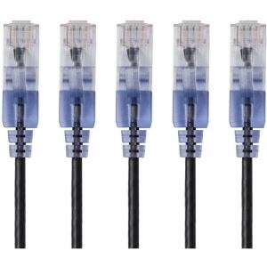 Monoprice Cat6A Ethernet Patch Cable – Snagless RJ45, 550Mhz, 10G, UTP, Pure Bare Copper Wire, 30AWG, 5-Pack, 5 Feet, Black – SlimRun Series