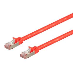 Monoprice Cat7 Ethernet Patch Cable – Flexboot RJ45, Stranded, 600Mhz, S/FTP, CMX, 26AWG, 25 Feet, Blue – Entegrade Series(Red)