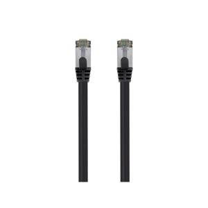 Monoprice Cat8 50ft Black Patch Cable Double Shielded (S/FTP) 26AWG 2GHz 40G Pure Bare Copper Snagless RJ45 Entegrade Series Ethernet Cable(Black)