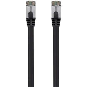 Monoprice Cat8 S/FTP Ethernet Network Cable – 2GHz, 40Gbps, PVC, 26AWG, 25 Feet, Blue – Entegrade Series, Black