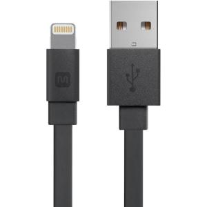 Monoprice Flat Apple MFi Certified Lightning to USB Type-A Charging Cable, 4 Feet, Black – Premium Series(Black)