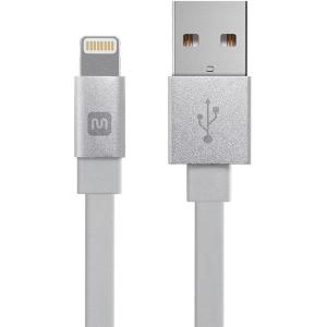 Monoprice Flat Apple MFi Certified Lightning to USB Type-A Charging Cable, 4 Feet, Black – Premium Series(White)