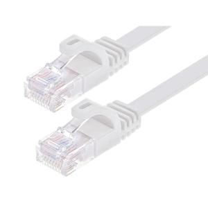 Monoprice Flexboot Cat6 Ethernet Patch Cable – Snagless RJ45, Flat, 550MHz, UTP, Pure Bare Copper Wire, 30AWG, 10 ft, White(White)