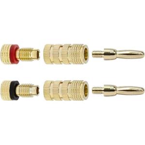 Monoprice Gold Plated Speaker Banana Plugs – 5 Pairs – Closed Screw Type, For Speaker Wire, Home Theater, Wall Plates And More(20 pairs)