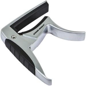 Monoprice Guitar Capo – Silver With Aluminum Body & Rubber Accents, Trigger-Style, Standard Length, Hight Quality & Light Weight – Stage Right Series