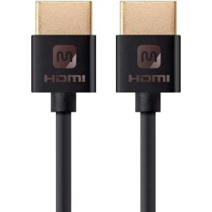 Monoprice HDMI High Speed Cable – 6in Black, 4K@60Hz, HDR, 18Gbps, 36AWG, YUV 4:2:0 – Ultra Slim Series