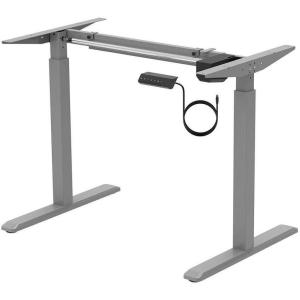 Monoprice Height Adjustable Sit-Stand Riser Table Desk Frame – Black with Electric Single Motor, Compatible with Desktops from 39 Inches Up to 63 Inches Wide – Workstream Collection(Grey)