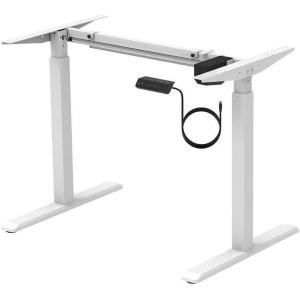Monoprice Height Adjustable Sit-Stand Riser Table Desk Frame – Black with Electric Single Motor, Compatible with Desktops from 39 Inches Up to 63 Inches Wide – Workstream Collection(White)