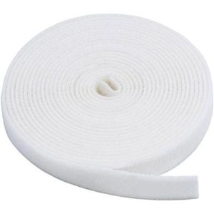 Monoprice Hook and Loop Fastening Tape – 5 Yards Per Roll, 0.75in, White(White)