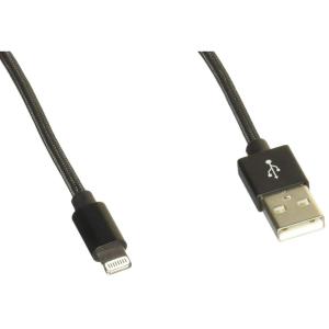 Monoprice Lightning to USB-A Charging Cable – Apple MFi Certified, Nylon Braided Jacket, 1.5 Feet, Black – Premium Series(Black)