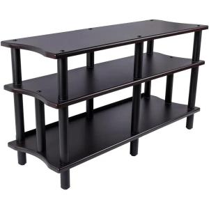 Monoprice Monolith Double-Wide XL 3-Tier AV Stand – 300 lbs Weight Capacity Per Shelf, Organize and Display Your AV Components, Home Theater or Entertainment System, Maple(Espresso)