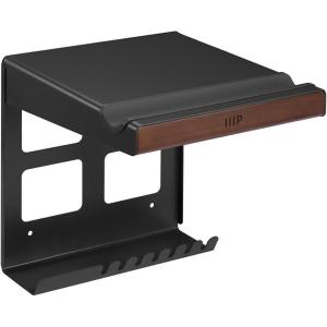 Monoprice On-Wall Bike Storage and Display Rack Mount System with Open Shelf and Gear Hooks, Compact and Sturdy Design, Supports Bikes Up to 33lbs.