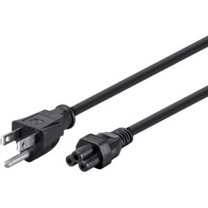 Monoprice Power Cord – NEMA 5-15P to IEC-320-C5, 18AWG, 7A/125V, SVT, 3-Prong, 6ft, Black(3 Feet)
