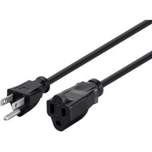 Monoprice Power Extension Cord – 3 Prong, 13 Amp, 1625 Volt, (NEMA 5-15P to NEMA 5-15R), 2 Feet, 16AWG, Black(20 ft)