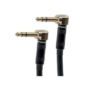 Monoprice Premier Series 1/4 Inch (TRS) Right Angle Male to Right Angle Male 16AWG Cable Cord – 3 Feet- Black (Gold Plated)(3ft)
