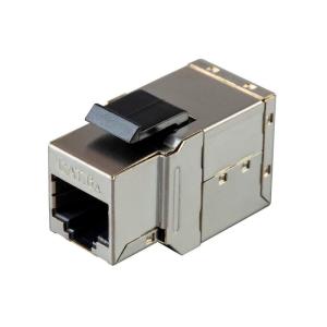 Monoprice Shielded Straight Through Cat6A RJ45 Keystone in-Line Coupler – 10G, Use for Networking As an Extender Between Two Patch Cables, Silver(1 Count (Pack of 1))