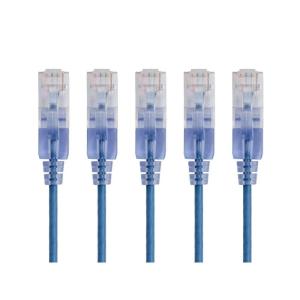 Monoprice SlimRun Cat6A Ethernet Patch Cable – Snagless RJ45 Stranded 550Mhz UTP Pure Bare Copper Wire 10G 30AWG 7ft Black 1-Pack(Blue)
