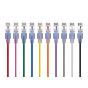 Monoprice SlimRun Cat6A Ethernet Patch Cable – Snagless RJ45 Stranded 550Mhz UTP Pure Bare Copper Wire 10G 30AWG 7ft Black 1-Pack(Multi-Color)